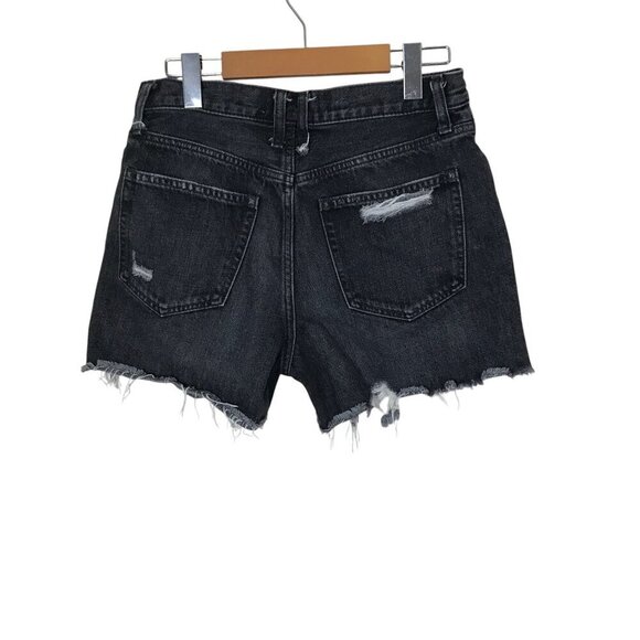 We The Free 100% Cotton Black Distressed High Rise Cut Offs Size 27 - Picture 6 of 9